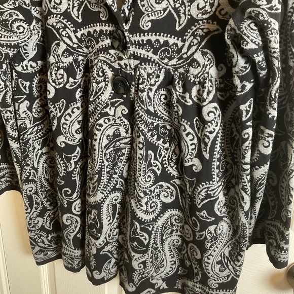 Style Co Paisley Cardigan Light Coat Long size X-Large 100% cotton - Picture 6 of 11